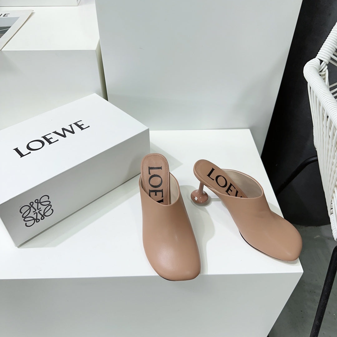 LW TOY MULE 95 TAN CALFSKIN