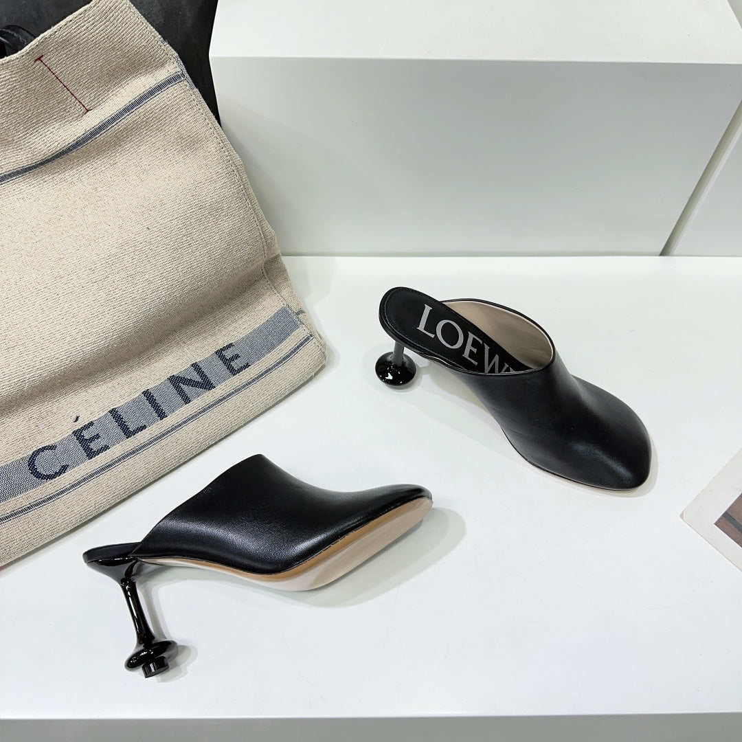LW TOY MULE 95 BLACK CALFSKIN