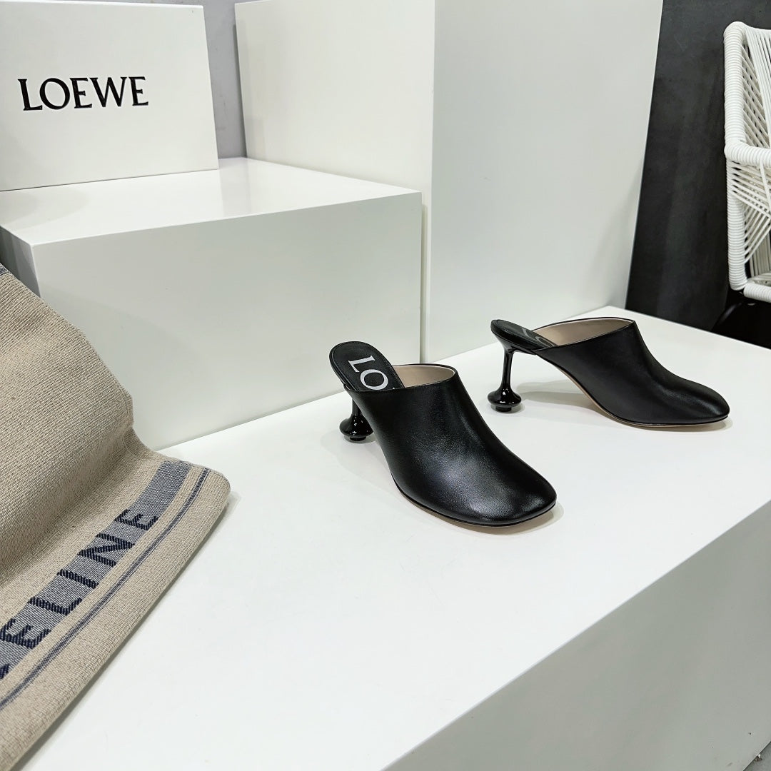 LW TOY MULE 95 BLACK CALFSKIN