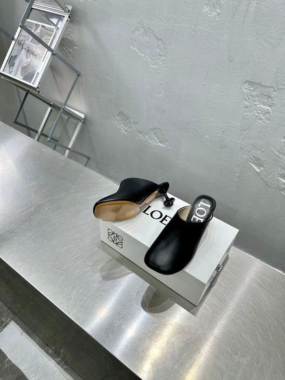 LW TOY MULE 55 BLACK CALFSKIN