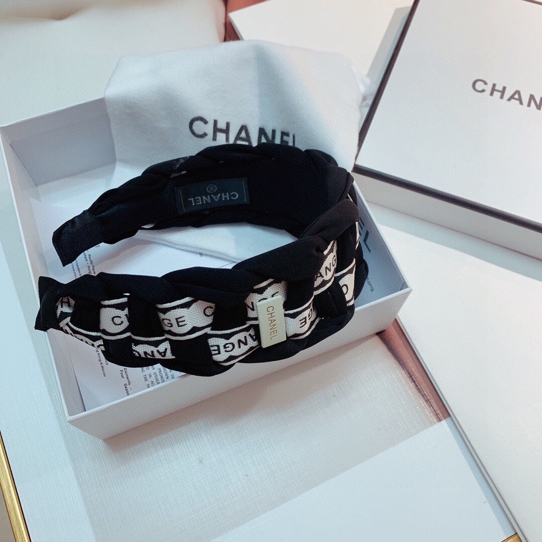 BLACK MIX WHITE FABRIC HAIRBAND 832194