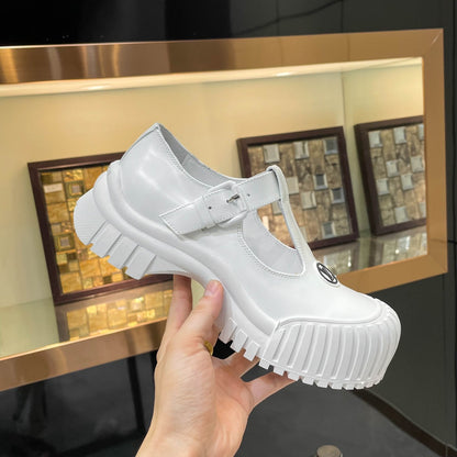 LV WOMEN CHECKER MARY JANE IN WHITE CALFSKIN