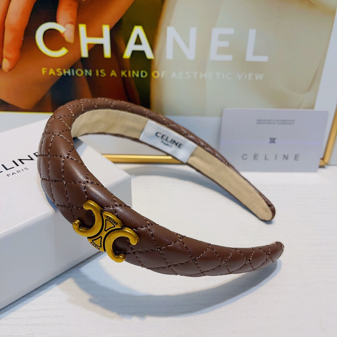 CAMEL BROWN LAMBSKIN HAIRBAND 925628