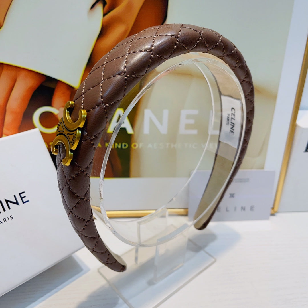 CAMEL BROWN LAMBSKIN HAIRBAND 925628