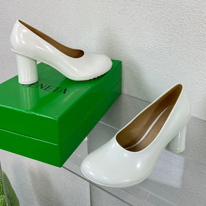ATOMIC HIGH PUMP 9 CM IN WHITE CALFSKIN