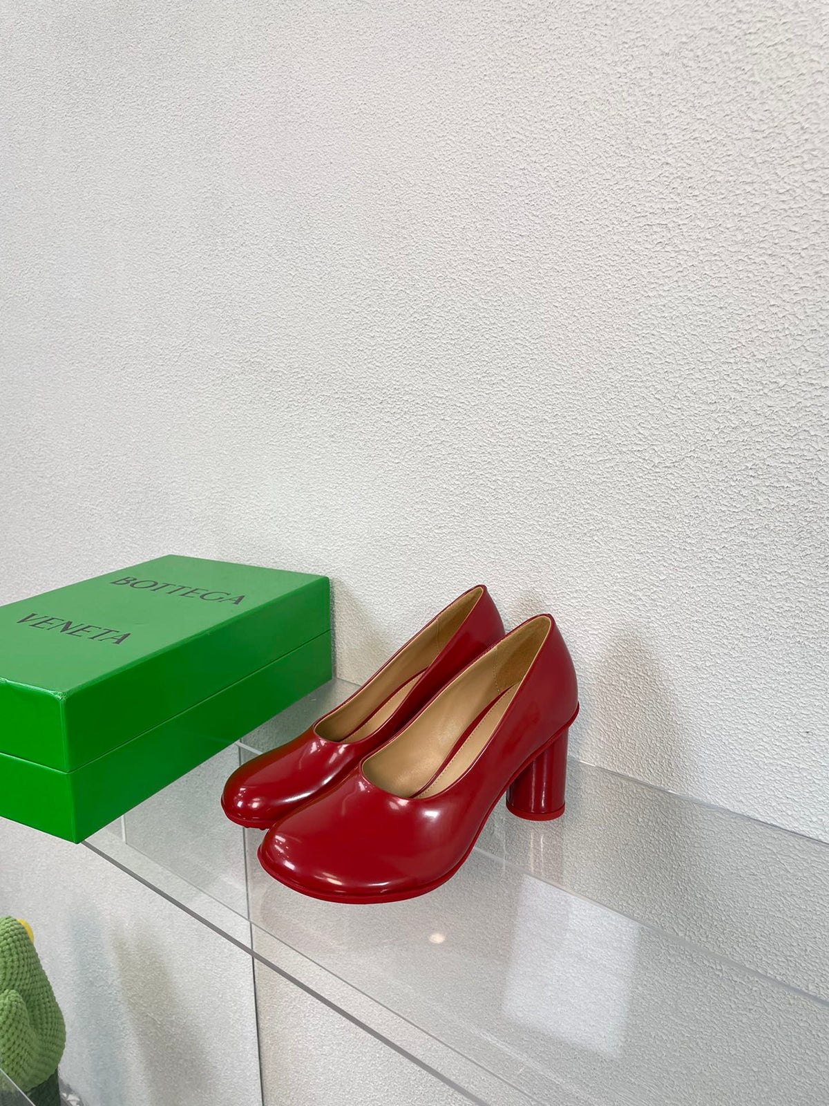 ATOMIC HIGH PUMP 9 CM IN RUBY RED CALFSKIN