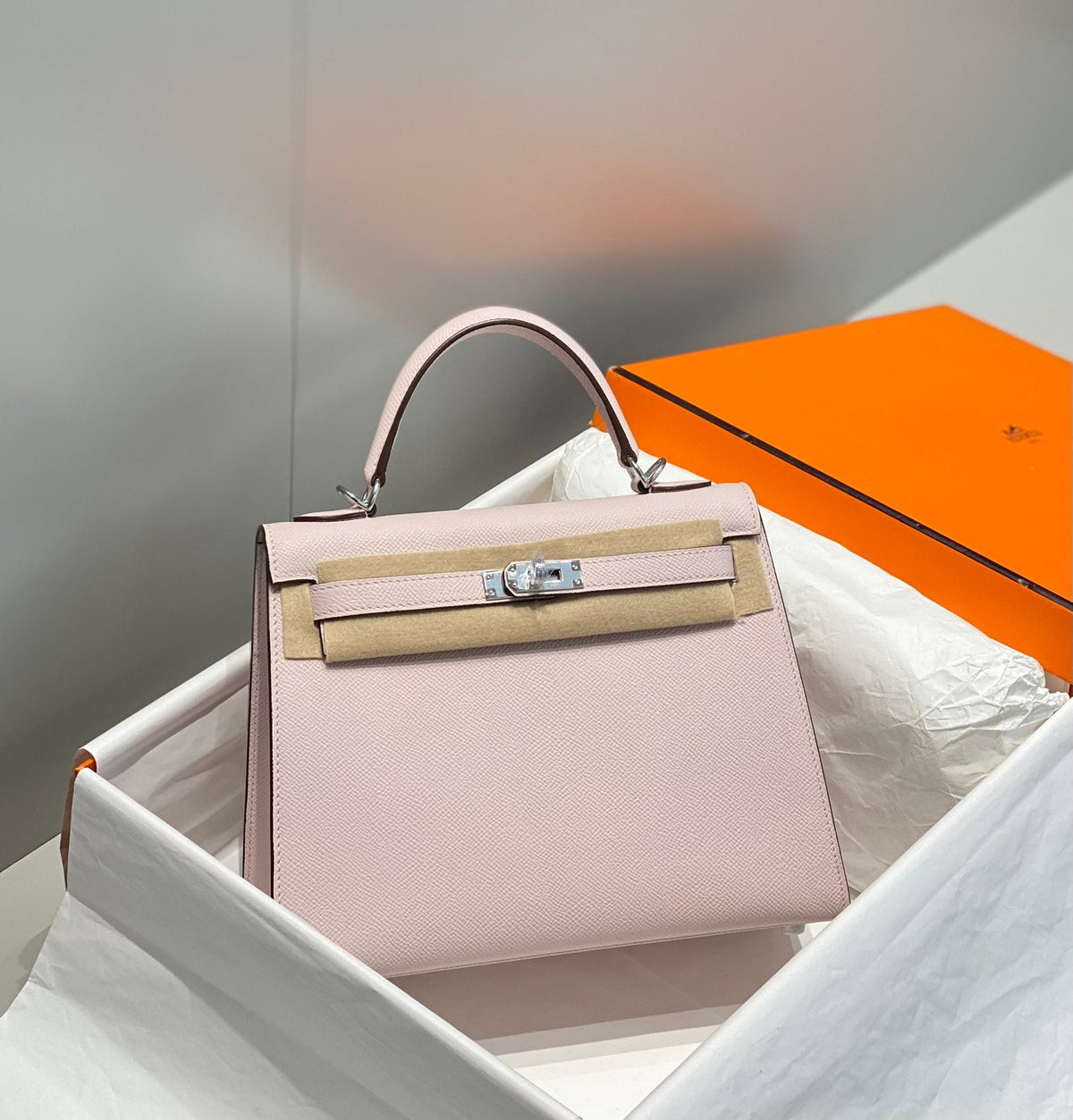 HN 25CM IN EPSOM MAUVE EPSOM SILVER HARDWARE