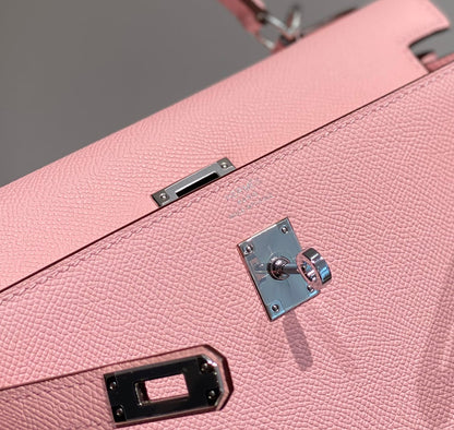 HN 25CM IN ROSE SAKURA EPSOM SILVER HARDWARE