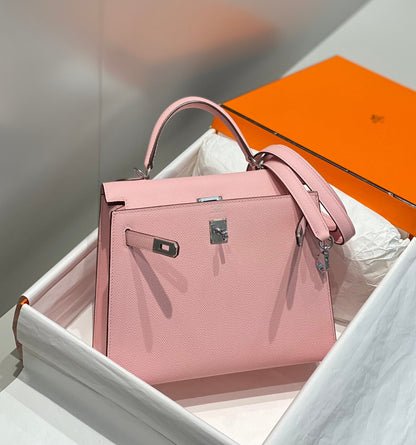 HN 25CM IN ROSE SAKURA EPSOM SILVER HARDWARE