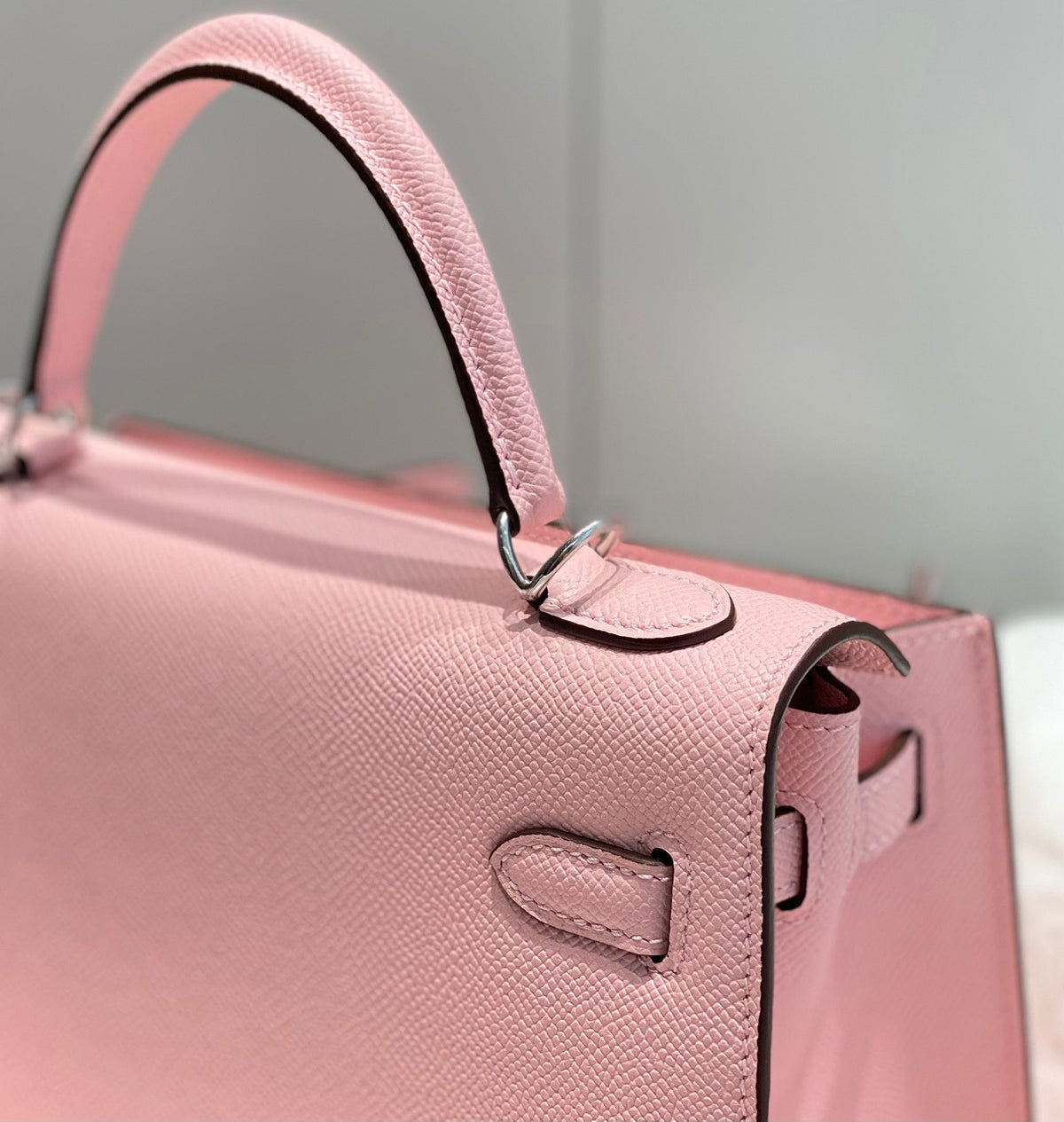 HN 28CM IN ROSE SAKURA EPSOM SILVER HARDWARE