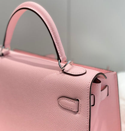 HN 28CM IN ROSE SAKURA EPSOM SILVER HARDWARE