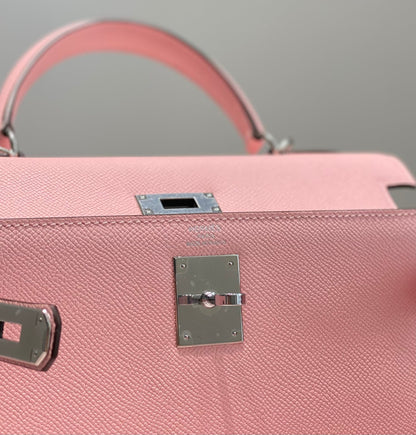 HN 28CM IN ROSE SAKURA EPSOM SILVER HARDWARE