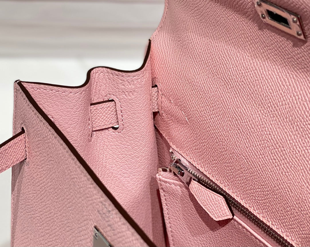 HN 25CM IN ROSE SAKURA EPSOM SILVER HARDWARE