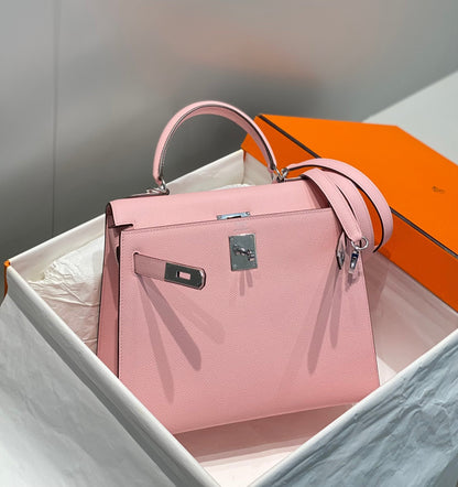 HN 28CM IN ROSE SAKURA EPSOM SILVER HARDWARE