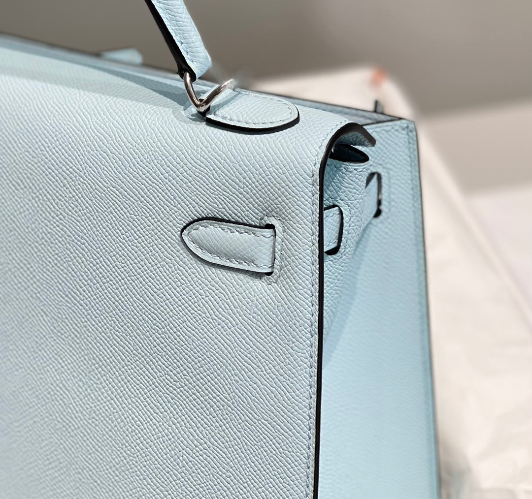 HN 28CM IN BLUE BRUME EPSOM PALLADIUM HARDWARE