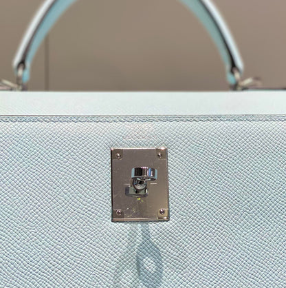 HN 28CM IN BLUE BRUME EPSOM PALLADIUM HARDWARE