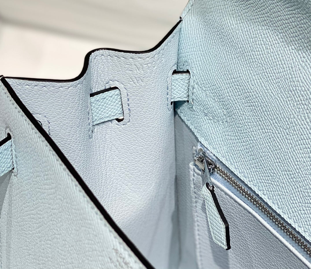 HN 28CM IN BLUE BRUME EPSOM PALLADIUM HARDWARE