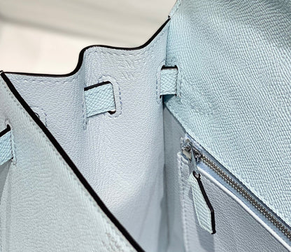HN 28CM IN BLUE BRUME EPSOM PALLADIUM HARDWARE