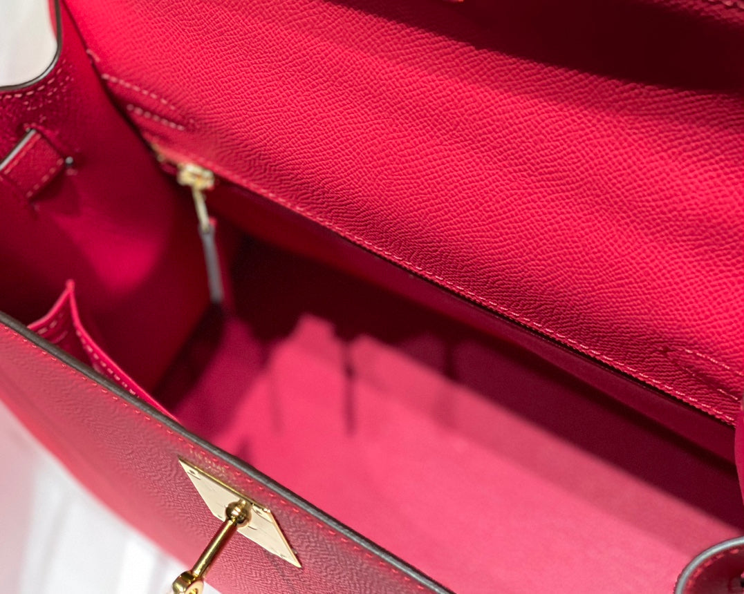 HN 28CM IN ROSE TYRIEN SWIFT CALFSKIN GOLD HARDWARE