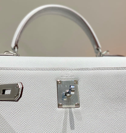 HN 28CM IN GRIS PERLE EPSOM CALFSKIN PALLADIUM HARDWARE