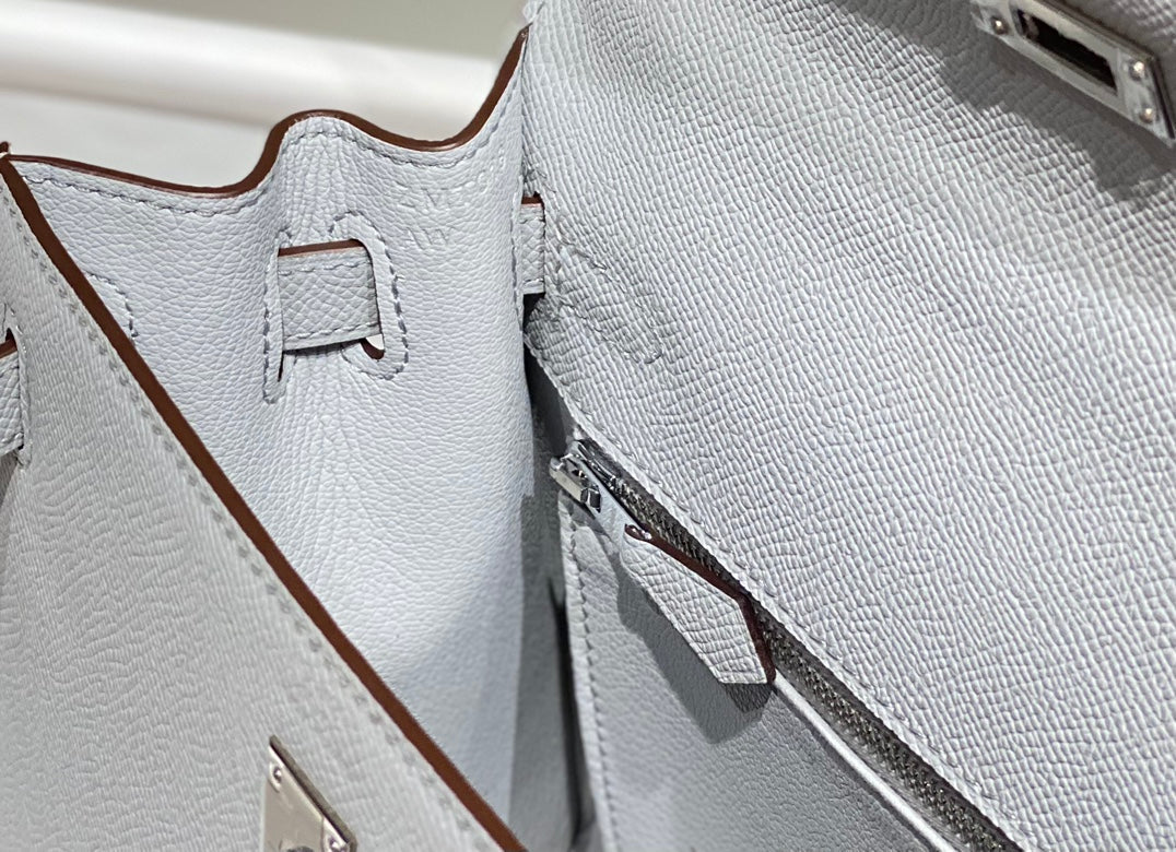 HN 28CM IN GRIS PERLE EPSOM CALFSKIN PALLADIUM HARDWARE