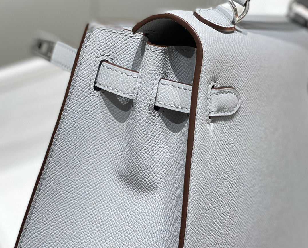HN 28CM IN GRIS PERLE EPSOM CALFSKIN PALLADIUM HARDWARE