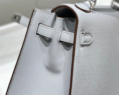 HN 28 Sellier in Bleu Glacier Epsom leather