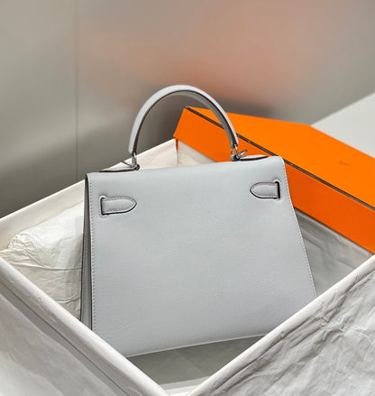 HN 28CM IN GRIS PERLE EPSOM CALFSKIN PALLADIUM HARDWARE