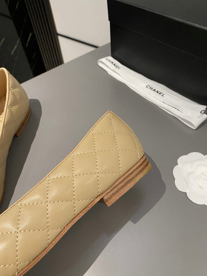 BALLET FLAT BEIGE CREAM LAMBSKIN