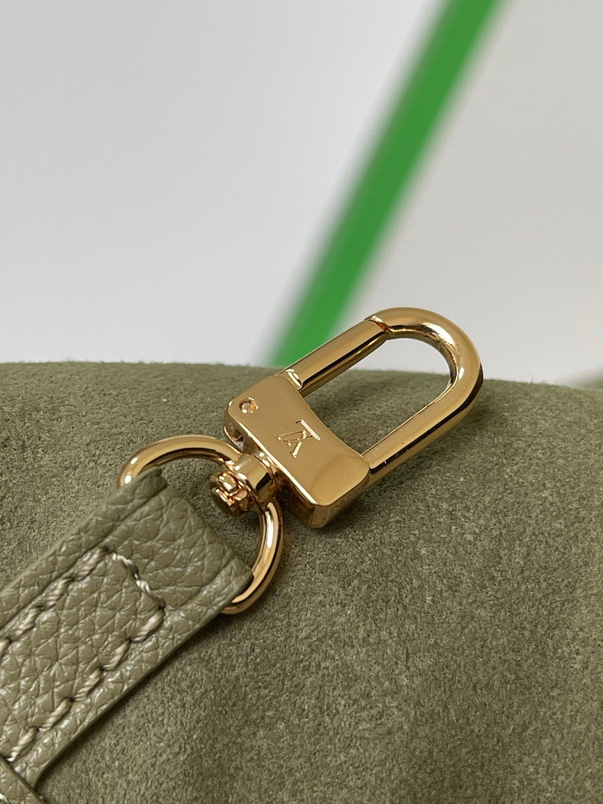 LV NEVERFULL MM KHAKI CREAM MONOGRAM EMPREINTE LEATHER