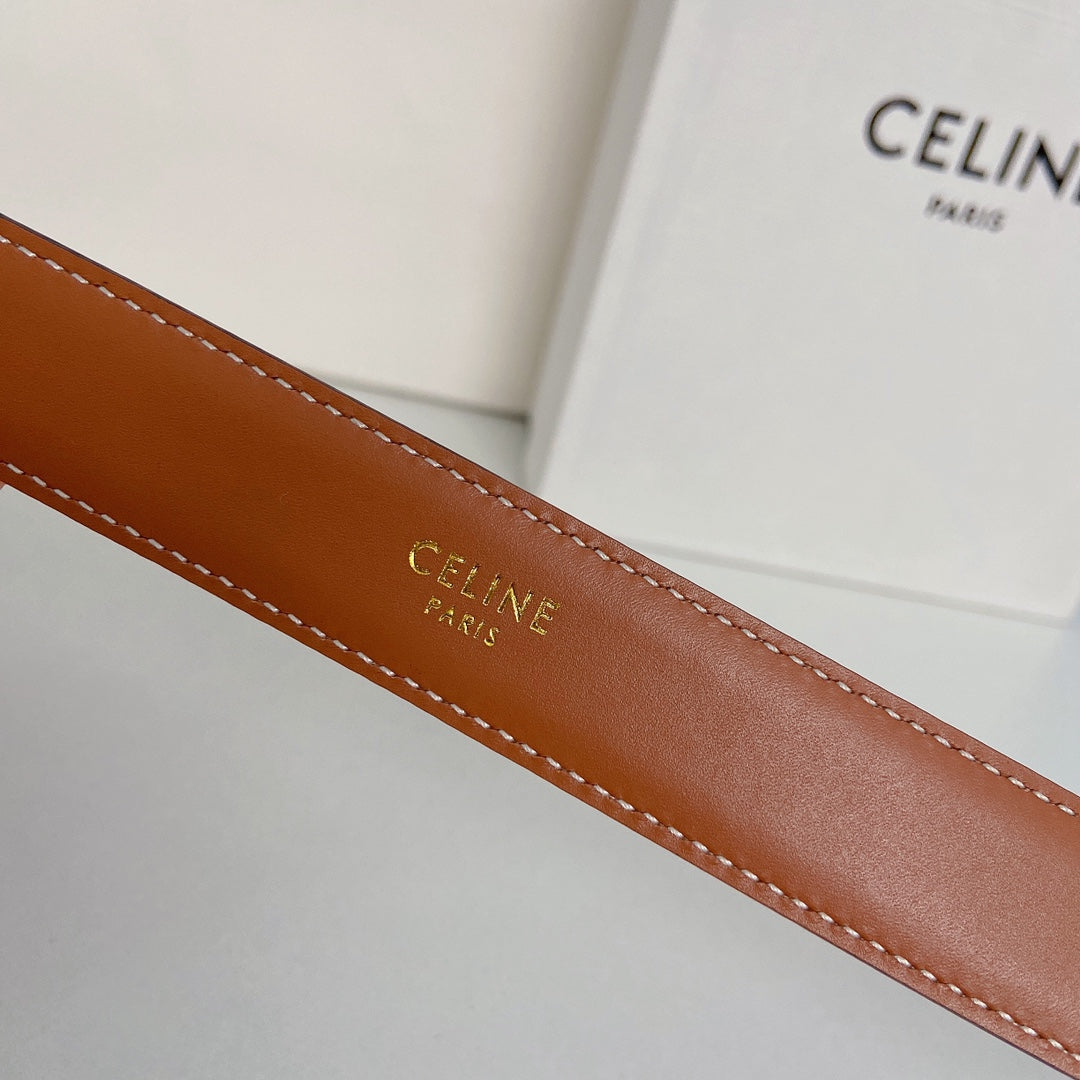 Medium Spike Belt 25mm Tan Calfskin Loop Silver Shw