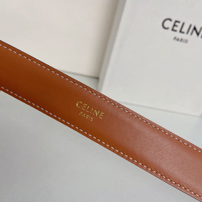 Medium Spike Belt 25mm Tan Calfskin Loop Silver Shw