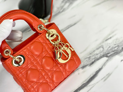 MICRO LADY 12 BAG IN SCARLET RED LAMBSKIN