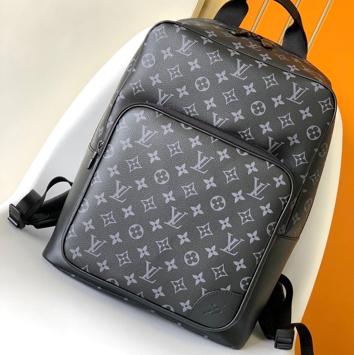 DISCOVERY BACKPACK 41 IN BLACK MONOGRAM MACASSAR CANVAS AND CALFSKIN