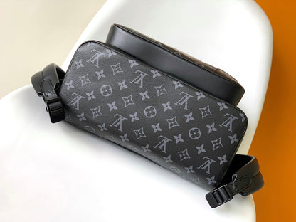 DISCOVERY BACKPACK 41 IN BLACK MONOGRAM MACASSAR CANVAS AND CALFSKIN
