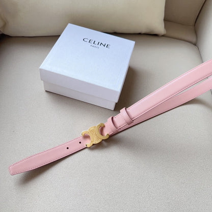 Medium Triomphe Belt 25mm Pink Calfskin Ghw