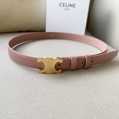 Medium Triomphe Belt 25mm Pink Calfskin Ghw