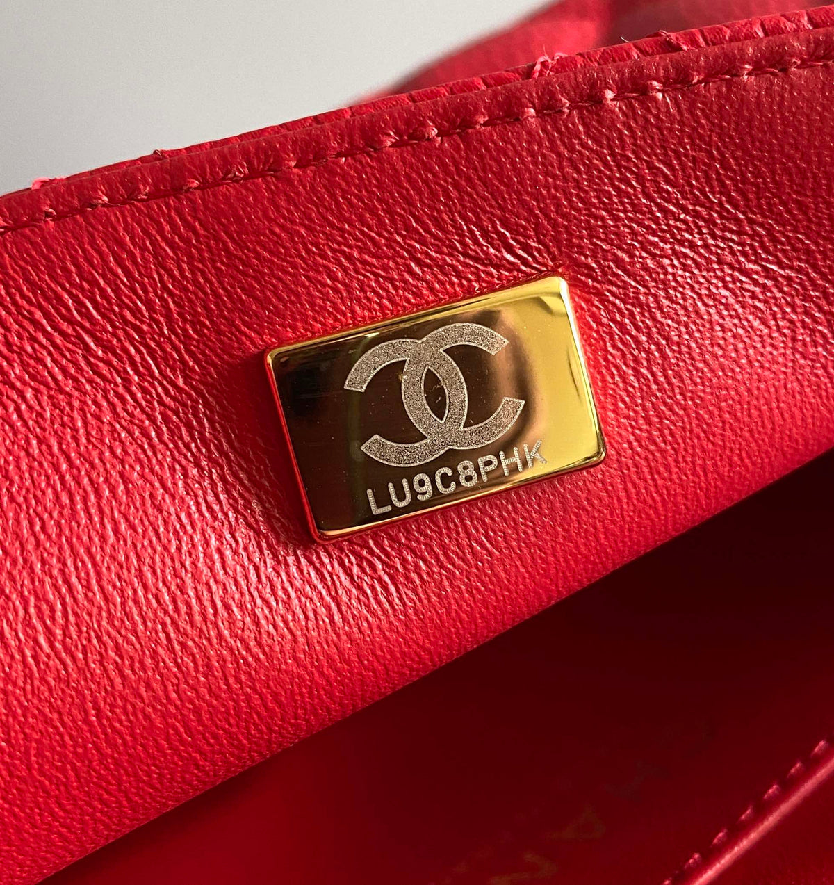 MINI RECTANGLE FLAP BAG 20CM RED CAVIAR GOLD HARDWARE