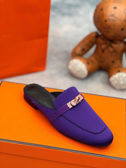 0Z Mule Violet Silk Thick Cloth/Sheepskin