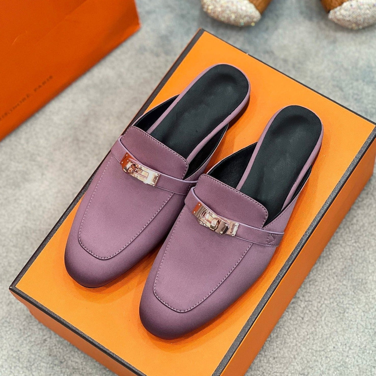 0Z Mule Purple Silk Thick Cloth/Sheepskin