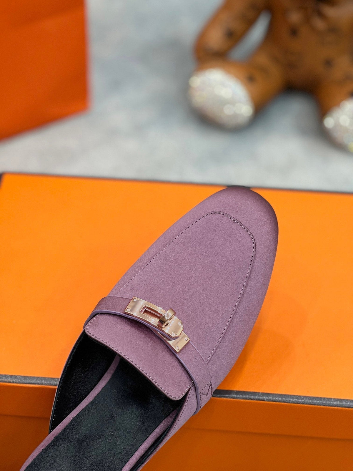 0Z Mule Purple Silk Thick Cloth/Sheepskin