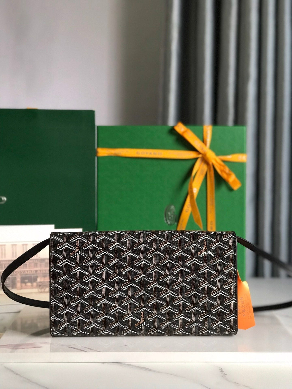MONTE-CARLO PM CLUTCH 25 IN BLACK GOYARDINE CANVAS
