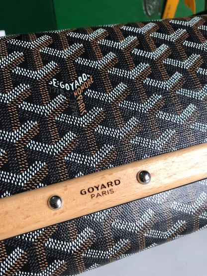 MONTE-CARLO PM CLUTCH 25 IN BLACK GOYARDINE CANVAS