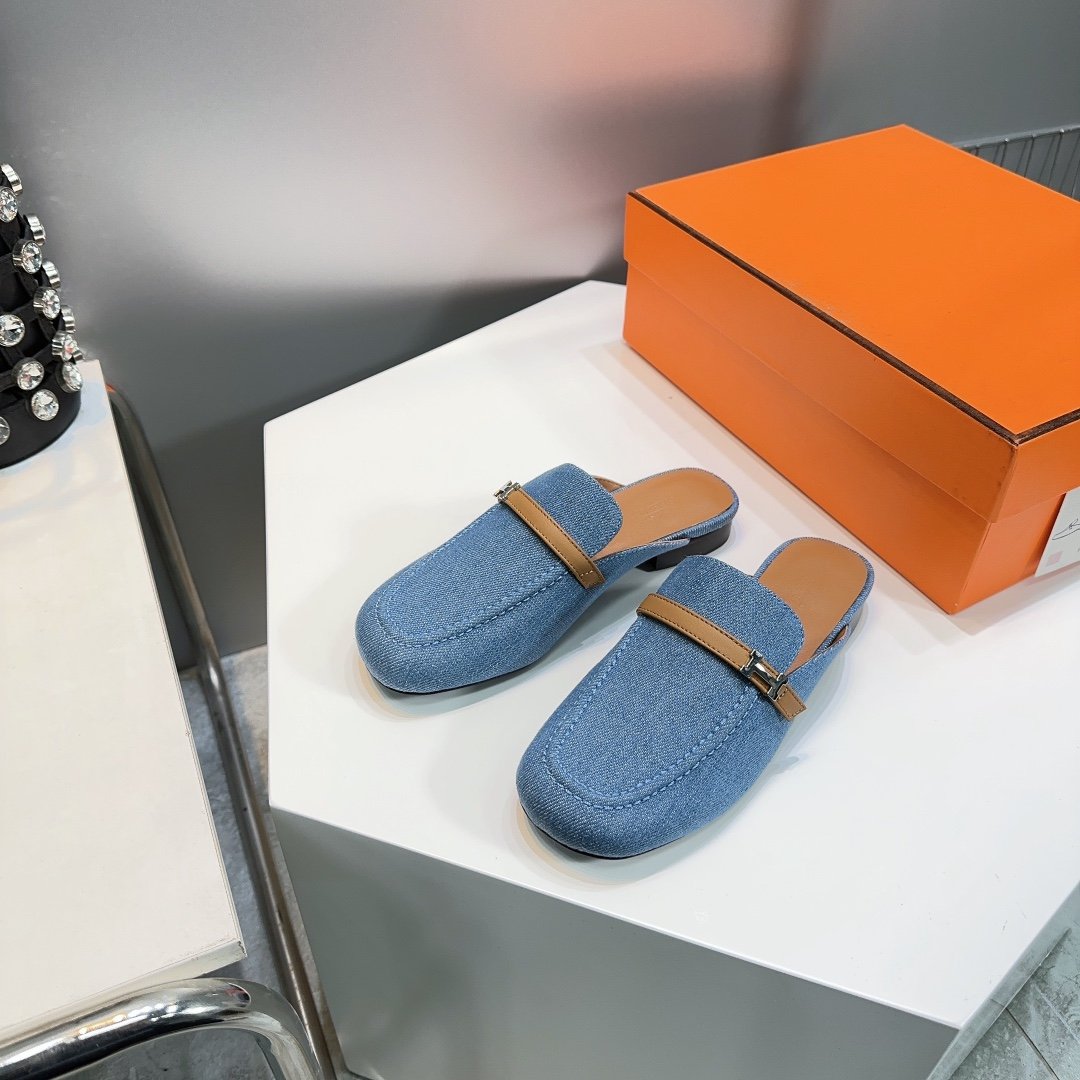 Lena Mule Blue Denim