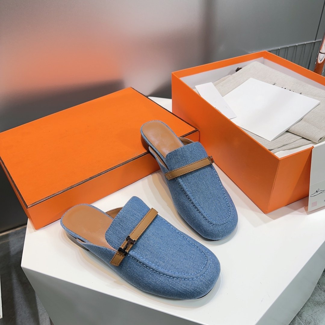 Lena Mule Blue Denim