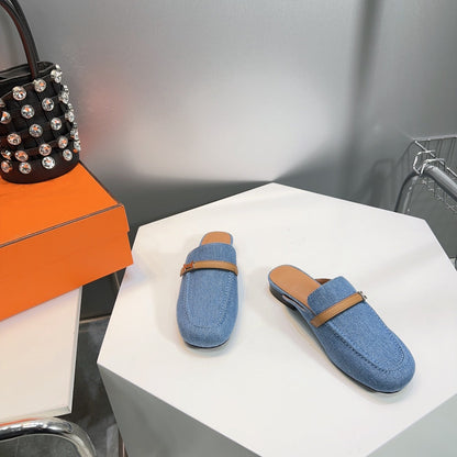 Lena Mule Blue Denim