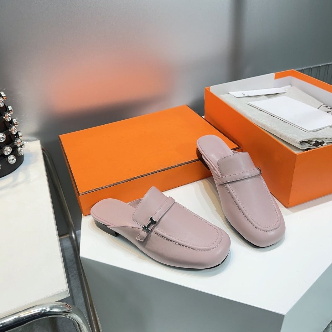 Lena Mule Pastel Pink Leather