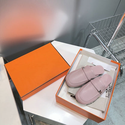 Lena Mule Pastel Pink Leather
