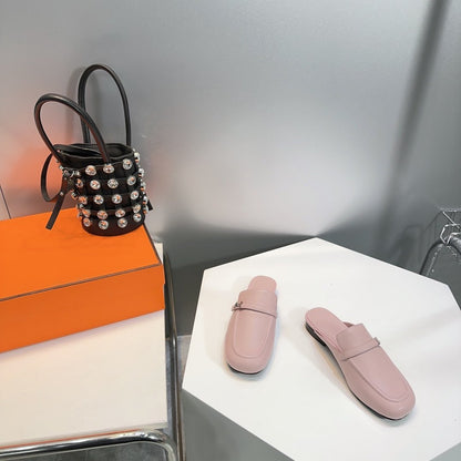 Lena Mule Pastel Pink Leather