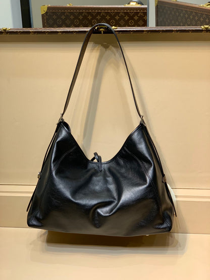 CARRYALL DARK 39 IN BLACK LAMBSKIN BROWN MONOGRAM TAG